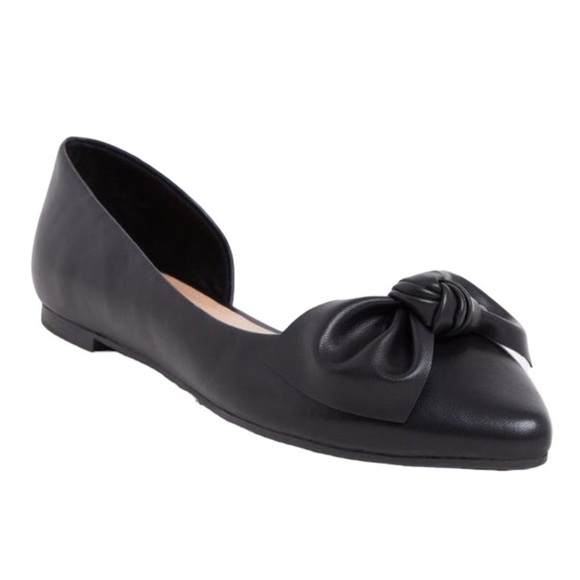 Torrid Bow Pointed Toe Flat 9W Black Faux Leather Career Business Classiccore - Picture 1 of 7